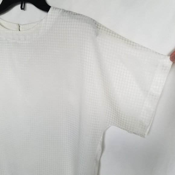 Vintage | Renaissance White Houndstooth Blouse - Picture 6 of 16